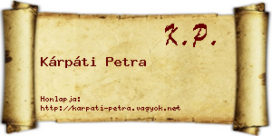Kárpáti Petra névjegykártya