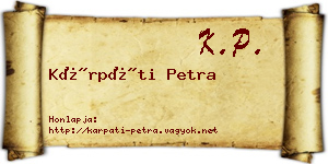 Kárpáti Petra névjegykártya